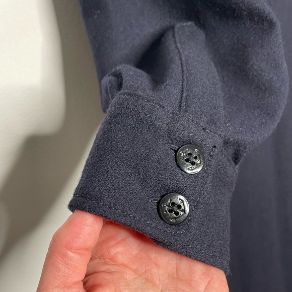 NLST Navy | Wool Blend Shirt Dress in Midnight Navy - Picture 3 of 6